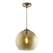 Searchlight Balls 1lt Round Pendant 30cm Dia Amber Glass Antique Brass RRP £96.00