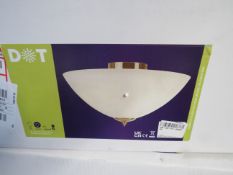 Searchlight Carrick Ceiling Flush Pendant Antique Brass and Alabaster RRP £38.00