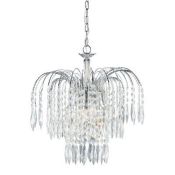 Searchlight Waterfall 3lt Ceiling Pendant Chrome Clear Crystal RRP £272.00