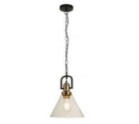 Searchlight Pyramid 1lt Pendant Antique Brass Clear Pyramid Glass Shade RRP £82.00