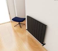Carisa - Nemo Monza Double Textured Black Radiator - 1220x600mm - Unchecked For Hanging Kits,
