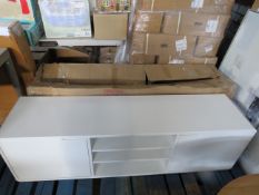 Dwell Basel TV unit white RRP £399.00 Standard terms and conditions apply, all goods are sold as