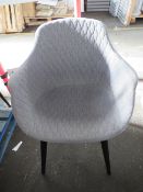 Heals Lola Chair Caliente 603 Charcoal Quilt Black Lacquer Beech Leg RRP Â£299.00 - This item