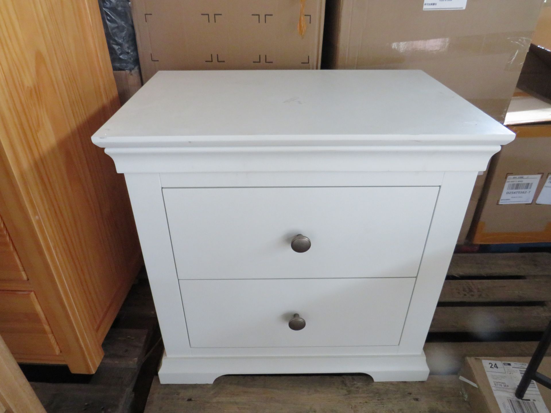Cotswold Company Chantilly Warm White Large 2 Drawer Bedside RRP Â£229.00 (PLT COT-APM-A-3132) -