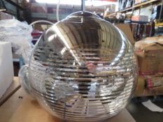 Searchlight Chrome/clear Striped Glass Pendant (25cm Dia) RRP ô?129.00 - This lot contains