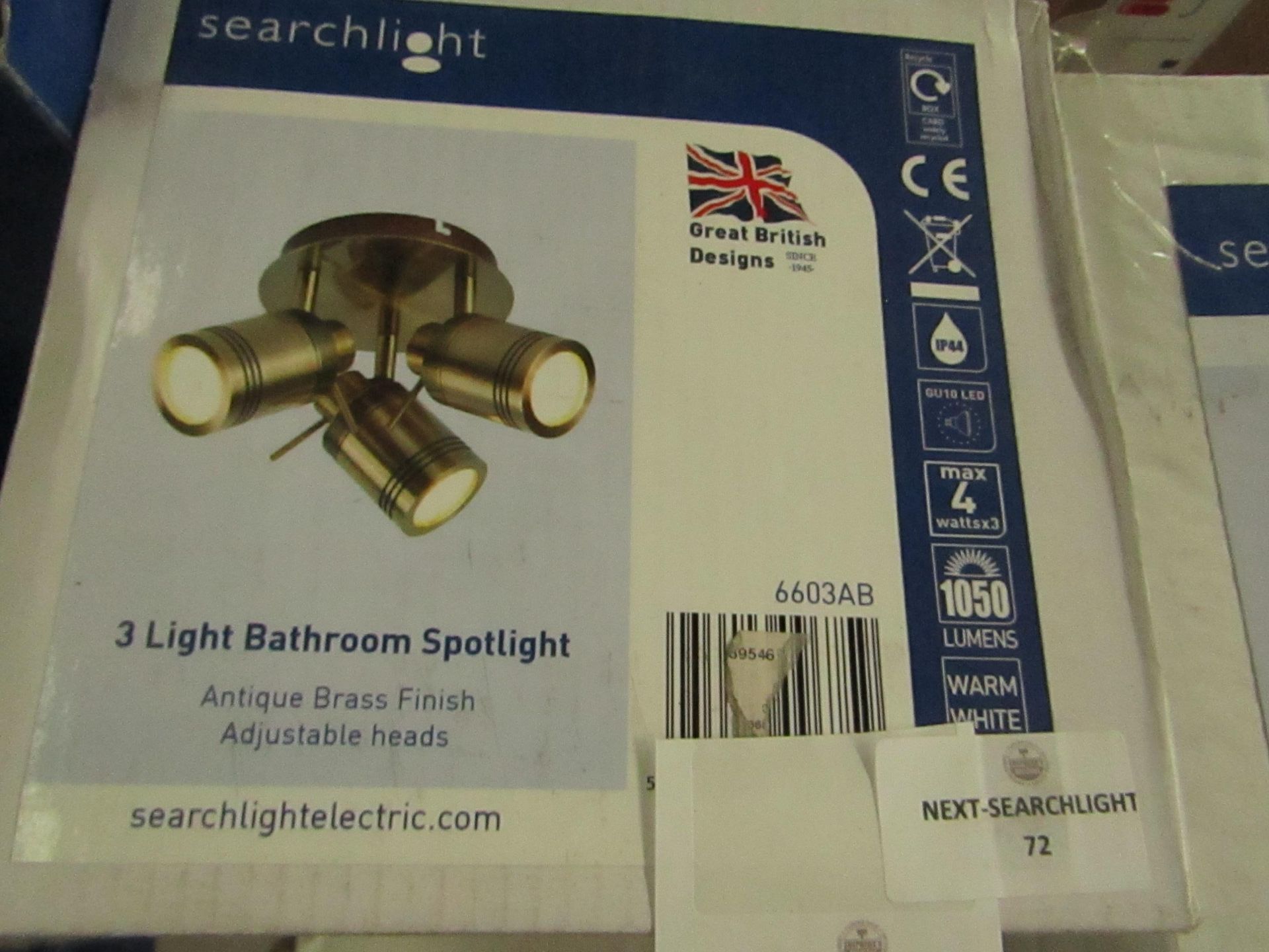 Searchlight Samson 3lt Ip44 Bathroom Spot Plate Antique Brass RRP ô?86.00 (PLT 5plt) - This lot - Image 2 of 2