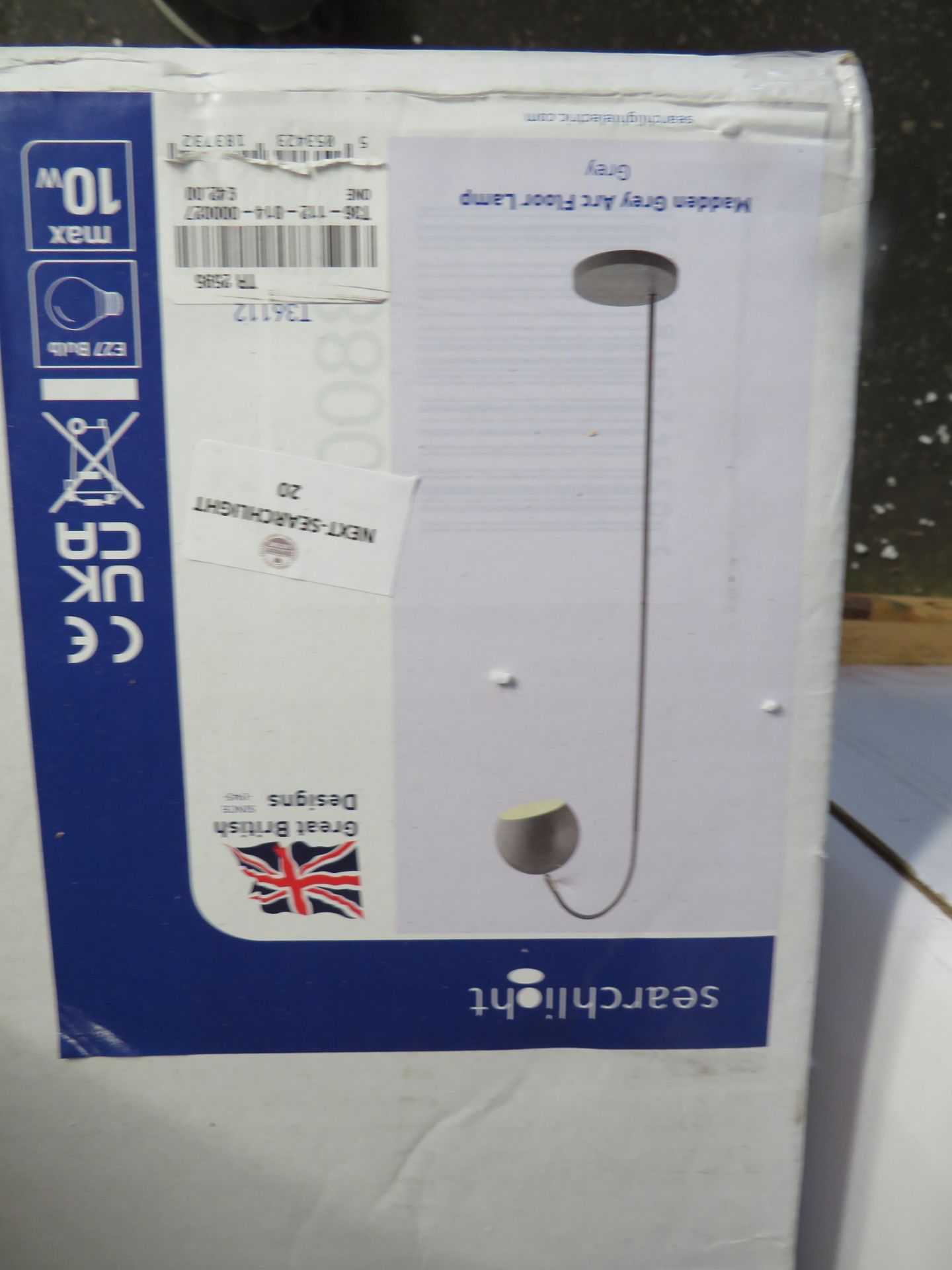 Searchlight Madden Grey Arc Floor Lamp RRP ô?60.00 - This lot contains unsorted raw customer