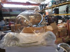 Searchlight Balls 1lt Round Pendant (30cm Dia) Amber Glass Antique Brass RRP ô?96.00 (PLT 4plt) -