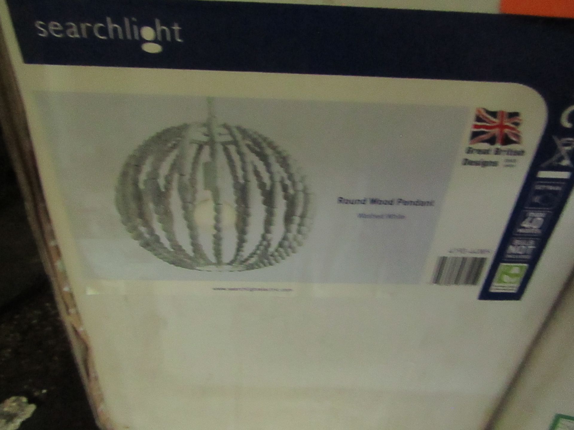 Searchlight Light Washed Round White Wood Pendant RRP ô?109.00 - This lot contains unsorted raw - Image 2 of 2