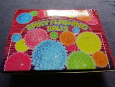 Set of 12 Spiky Flashing Balls ( Assorted Colours ) - Unchecked & Boxed.