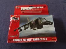 Airfix - 1:72 Scale Model Hawker Siddley Harrier GR.1 Starter Set - Unchecked & Boxed.
