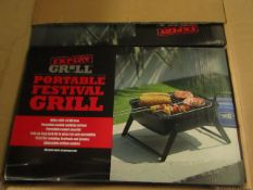 2x Expert Grill - Portable Festival Grill ( Blue & Black ) - New & Boxed.