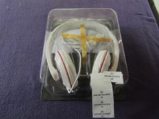 QTX Sound - White Stereo HIFI Headphones ( SHW40 ) - Untested & Packaged.
