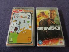 2x Various PSP Games : 1x Die Hard 4.0 1x LocoRoco 2 - Unchecked.