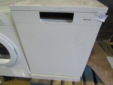 Hisense - White Dishwasher - Item Powers On, but we haven't connected to water so unable to
