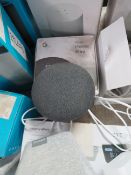 Google home mini, powers on and make a noise but we havent set it up fully, comes in original box