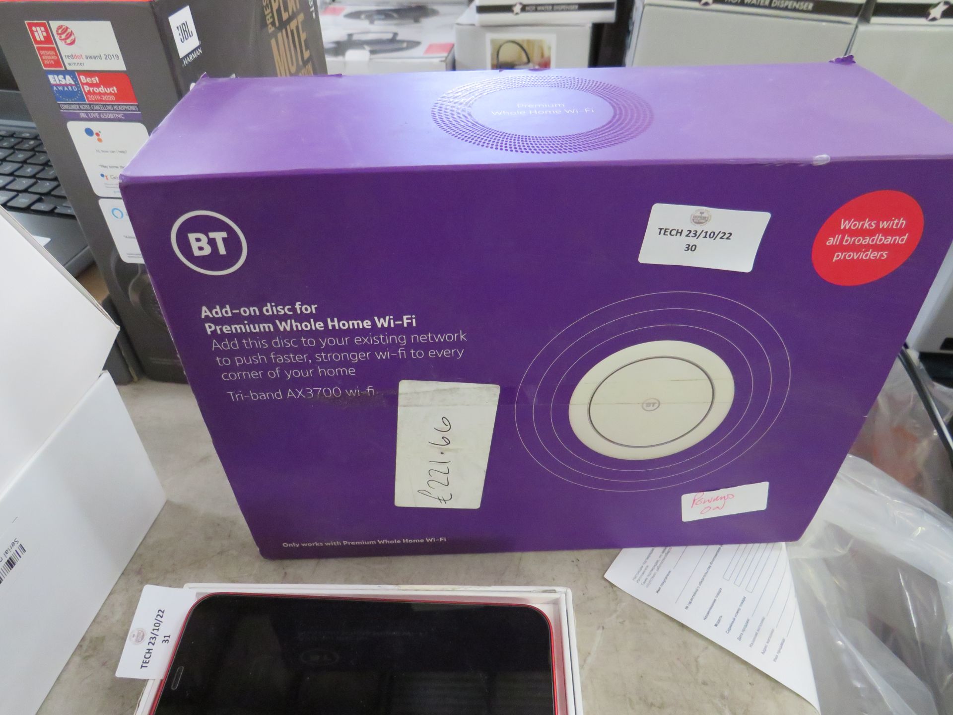 BT Add-on Disc for Premium Whole House Wi-if powers on in original box