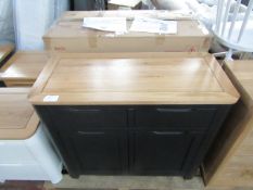 Oak Furnitureland Grove Dark Grey Small Sideboard Solid Hardwood RRP Â£249.99 (PLT OAK-APM-A-3152)