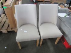 2 x Cotswold Company Inglesham Whitewash Oak Stone Linen Dining Chair RRP Â£180.00 (PLT COT-APM-A-