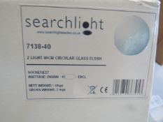Searchlight 3 Light Uplighter Flush Ceiling Light Chrome and Glass RRP ô?49.00 (PLT 3plt) - This lot