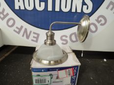 Searchlight 1lt Art Deco Wall Light in Satin Silver Marble Glass RRP £28.00 With its art deco