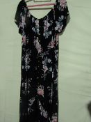 Lascana Dress Black Floral Size 18 ( Has Been Worn ) Good Condition