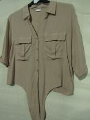 Lascana Blouse With Tie Front Beige Size 20 Looks Unworn No Tags