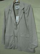 Only Design Linen Blend Jacket Stone Colour Size 10 New With Tags