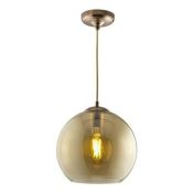 Searchlight Balls 1lt Round Pendant 30cm Dia Amber Glass Antique Brass RRP £96.00 This lot