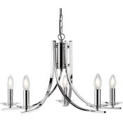 Searchlight Ascona - 5lt Ceiling Chrome Twist Frame With Clear Glass Sconces RRP £195.00 This lot