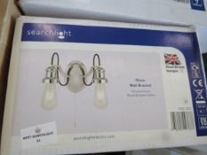 Searchlight Olivia 2lt Chrome Wall Light Black Braided Cable RRP ô?40.00 - This lot contains