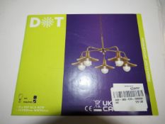 Searchlight Frieda 5lt Ceiling Light in Antique Brass RRP £115.00 With a classic, vintage design,