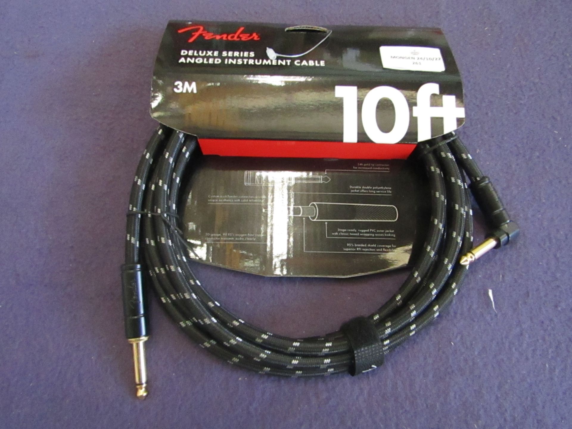 Fenders - Deluxe Series Angled Instrument Cable ( 10Ft Long ) - New & Boxed.