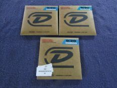 2x Dunlop - 9/20 Nickel Wound Americana Banjo 5-Strings - New & Packaged. 1x Dunlop - 9/30 Nickel