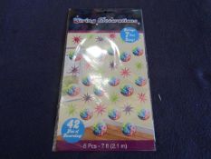 12x String Decorations - 42-Feet Disco Ball Decorating ( 6x 7Ft Long ) - Unused & Packaged.