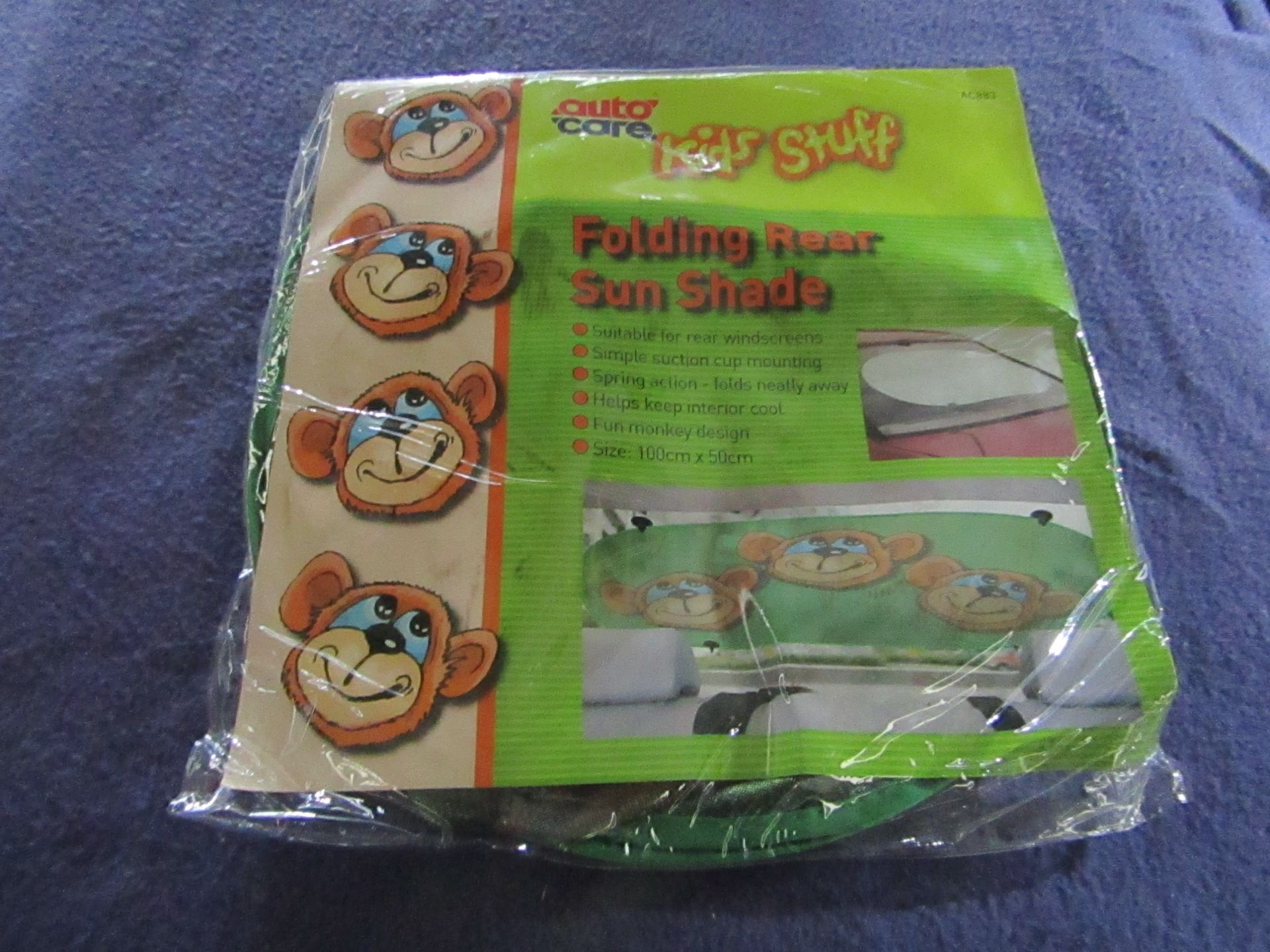 10x Autocare - Folding Rear Sun Shade - Green Monkey - Unused & Packaged.