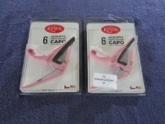 2x Kyser - Acoustic Guitar Quick-Charge Capo ( For 6-Strings ) - New & Packaged.