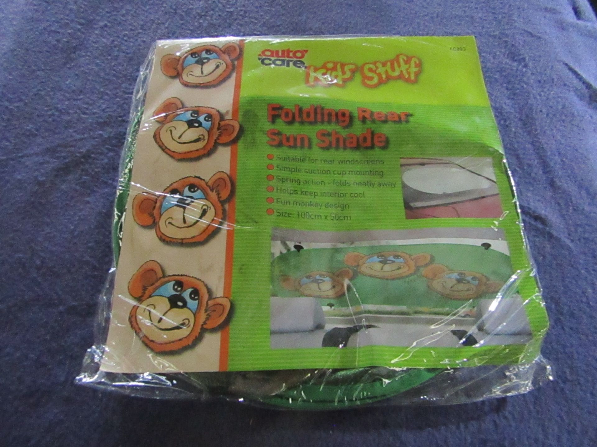 10x Autocare - Folding Rear Sun Shade - Green Monkey - Unused & Packaged.