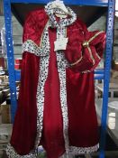 Dress-Up - Childrens Queen Robe & Hat - Size 6-8 Years - No Packaging.