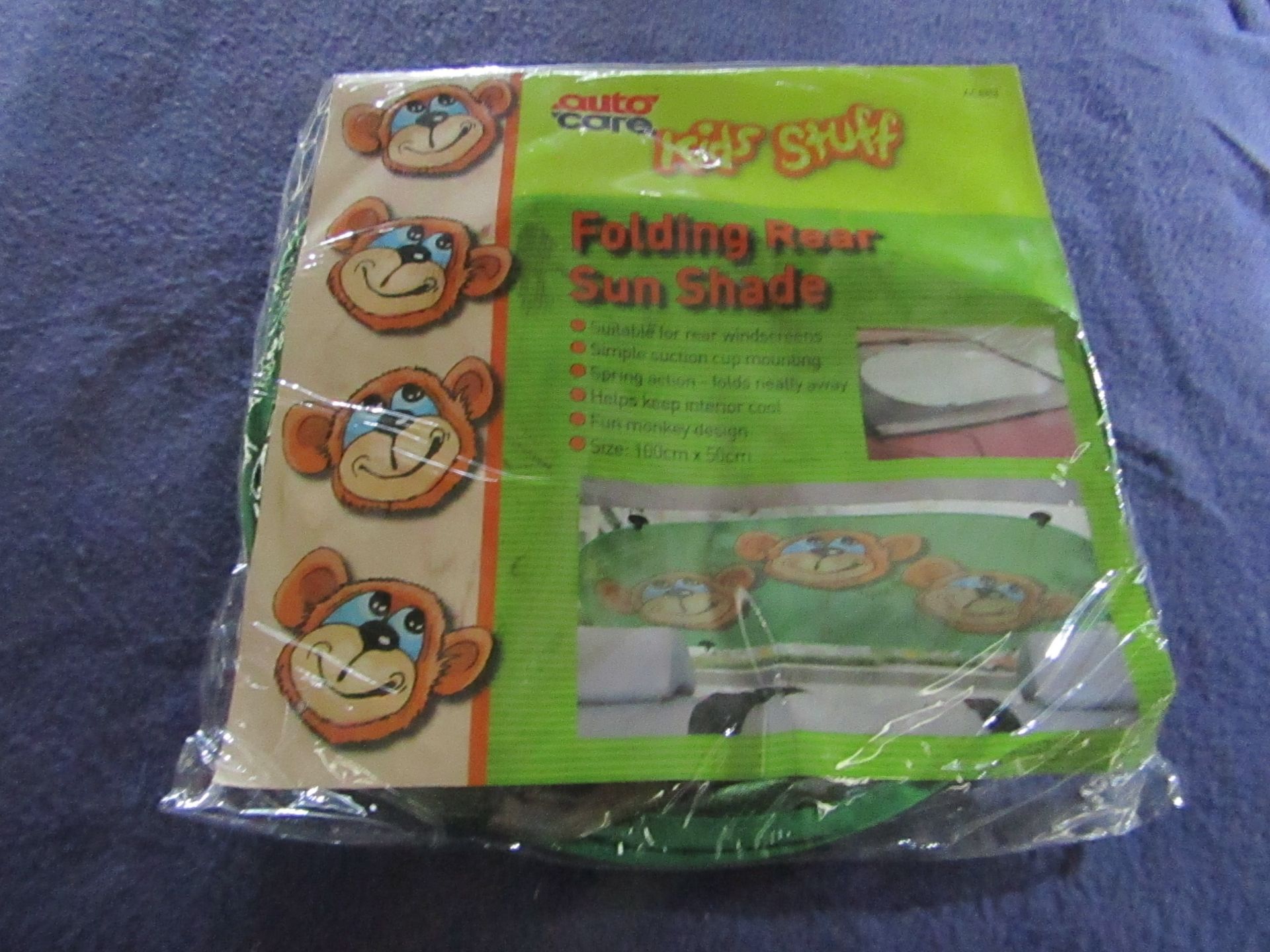 10x Autocare - Folding Rear Sun Shade - Green Monkey - Unused & Packaged.