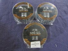 3x Ernie Ball - Small Glass Guitar Slides - New & Packaged.