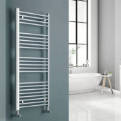 Arley Professional - Loco Chrome Straight Heated Towel Rail 300x1400mm - Unchecked For Hanging Kits,