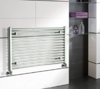 Arley Professional - Loco Horizontal Chrome Heated Towel Rail 800x600mm - Unchecked For Hanging