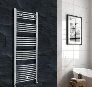 Arley Professional - Curved Chrome Heated Towel Rail - 500x1000mm - Unchecked For Hanging Kits,