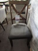 Bayside Furnishing, crossback dining chair, in good condition it has a few scuffs and marks.