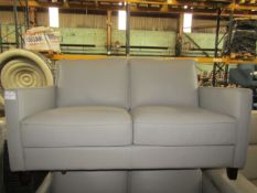 Costco Soft Italian Leather grey 2 seater sofa, in good condition may have a few small scuffs in