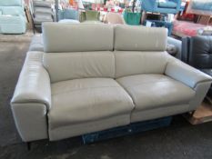 Dark Cream Leather Electric Power Recliner With Power Headrests - Tested Working However has a few