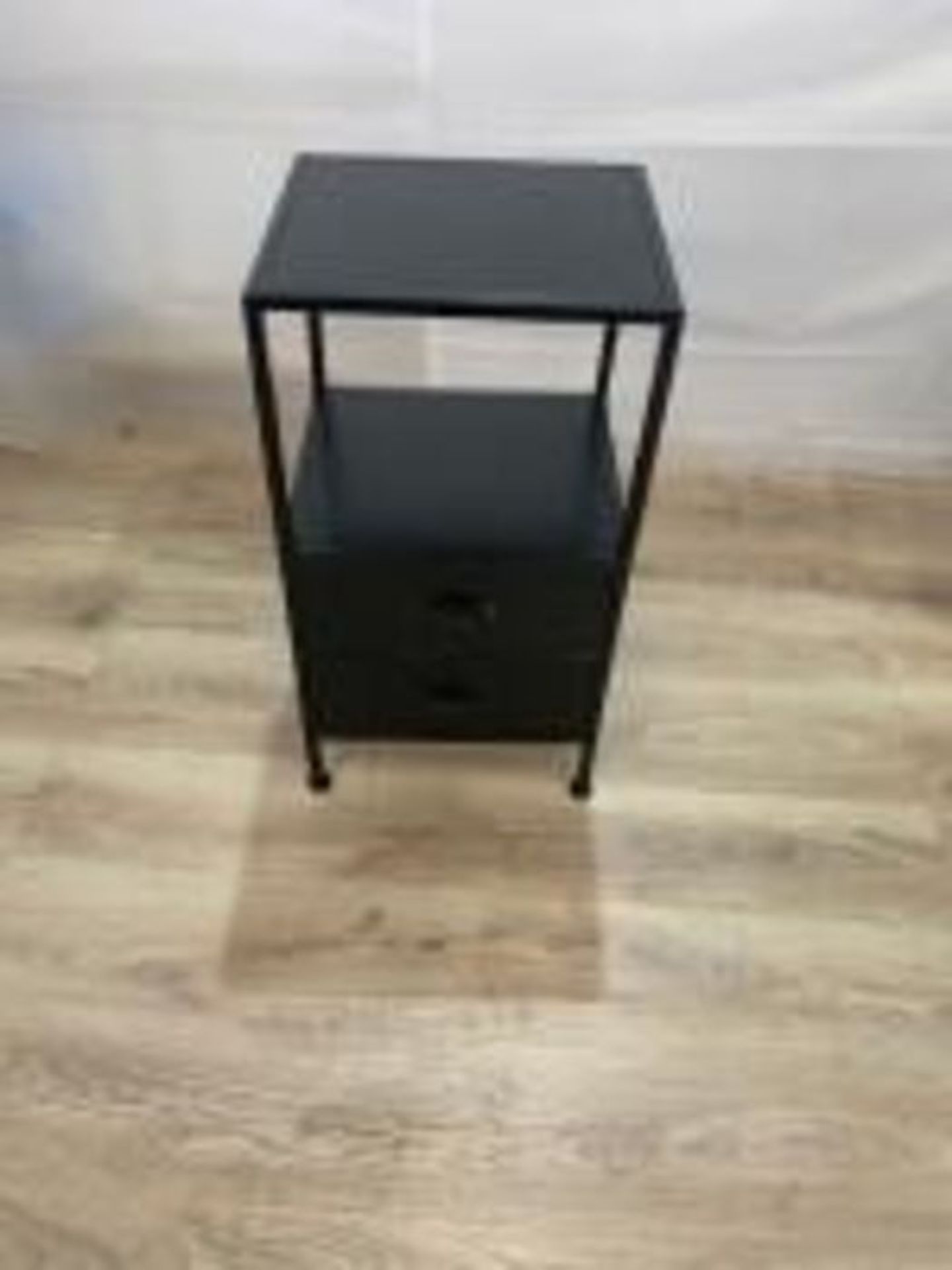 Cox & Cox Black Industrial Iron Two Drawer Bedside Table RRP £295.00 SKU COX-AP-1226504-BC6134 PID