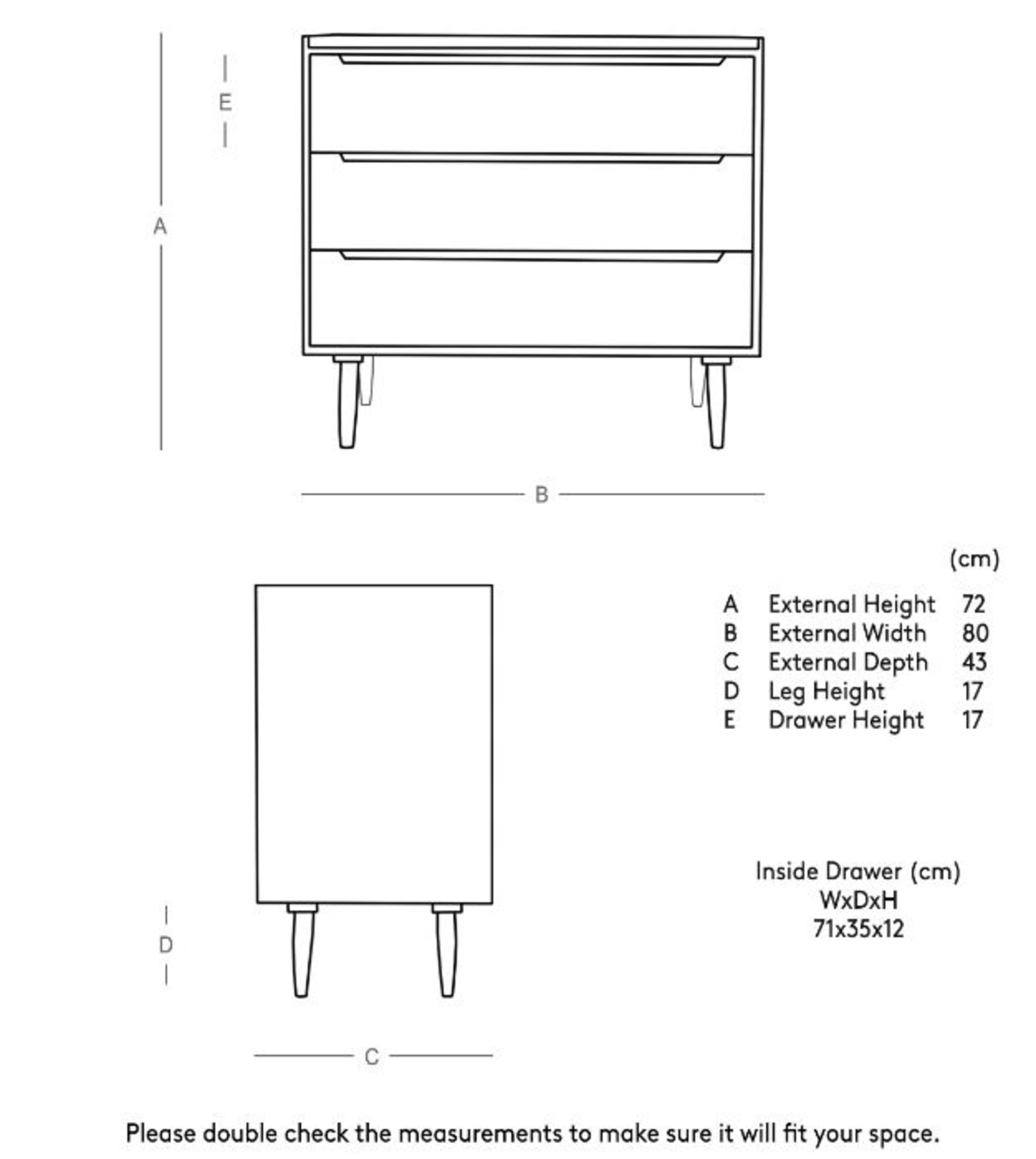 Swoon Jupiter Chest Of Drawers in Light Grey RRP £329.00 (SKU SWO-AP-jupiterchestthredrlightgre- - Image 2 of 5