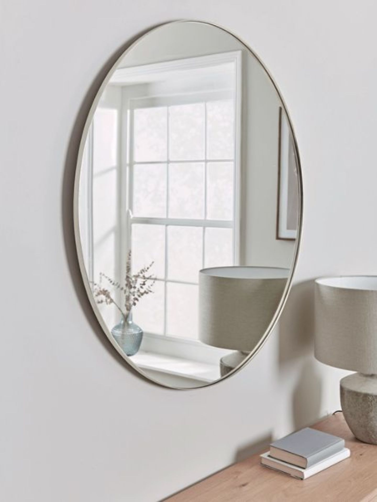 Cox & Cox Antique Silver Slim Frame Round Mirror Large from Cox & Cox RRP £250 SKU COX-AP-1421172-B+